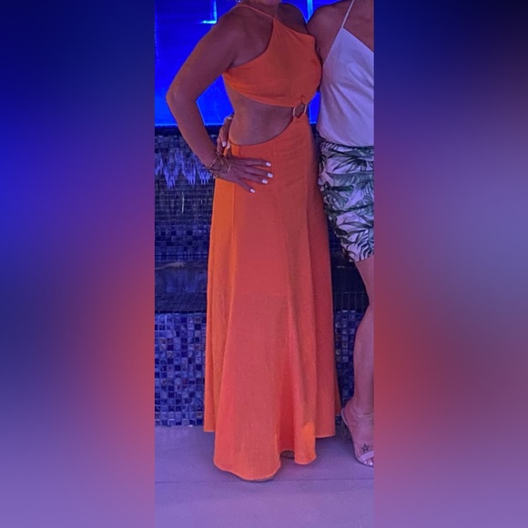🔥🔥🔥🔥🔥 Orange Cutout Maxi Dress - Picture 7 of 16